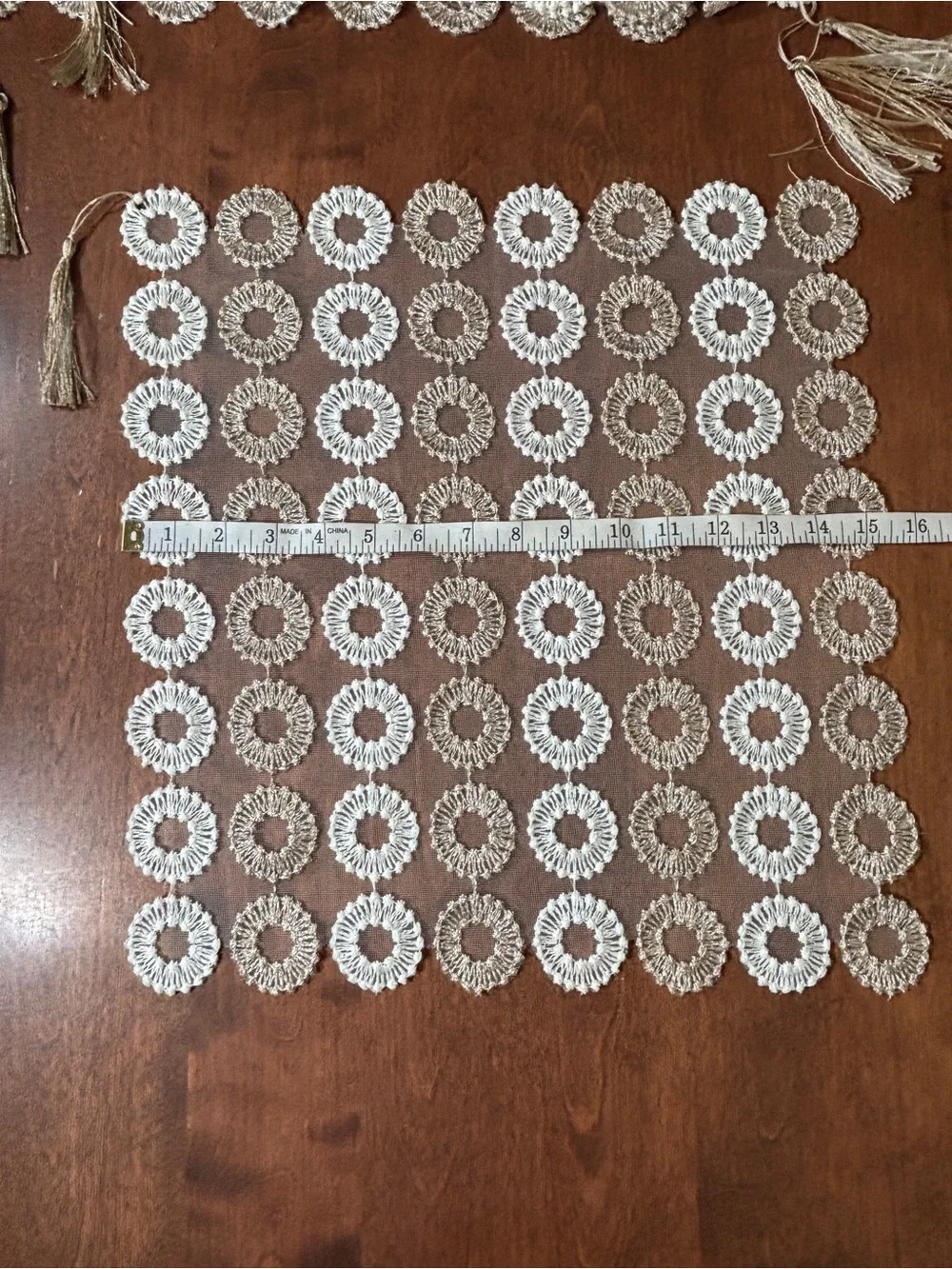 Vintage Boho 3-Piece Embroidered Lace Table Linen Set